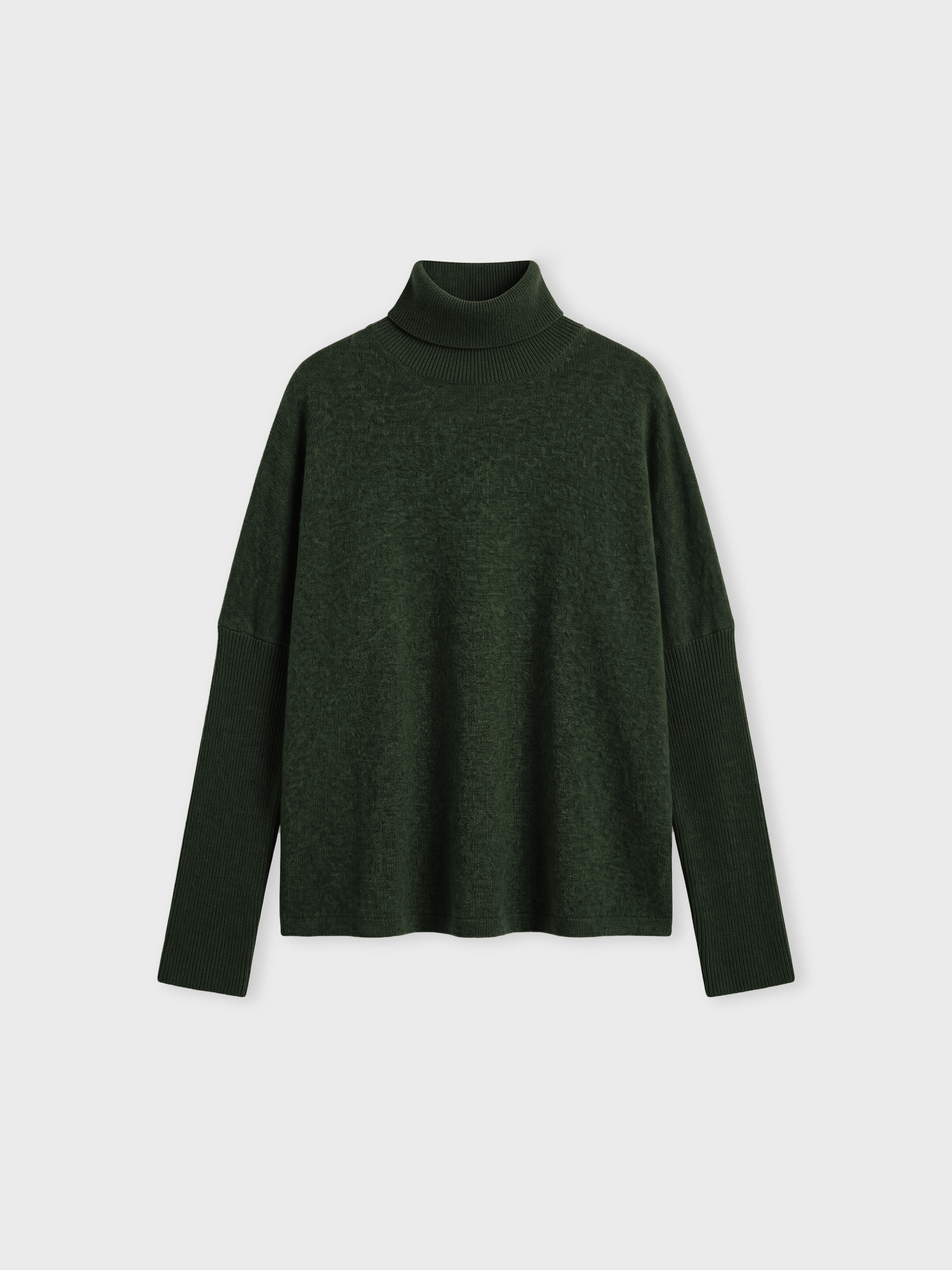 absolut-clara-pullover-poncho-aus-kaschmir-f-r-damen-rollkragen-dunkel-artischoc image 1
