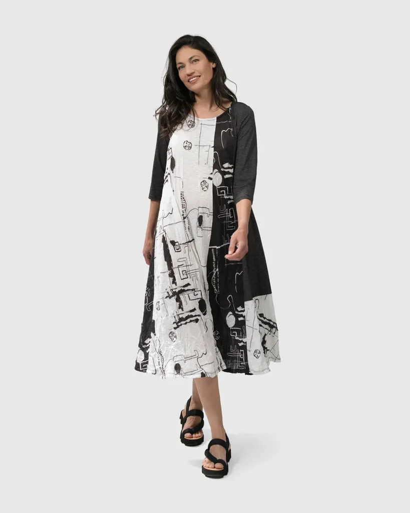 alembika-the-good-life-dress-script-damen-kleid-3-4-arm image 1