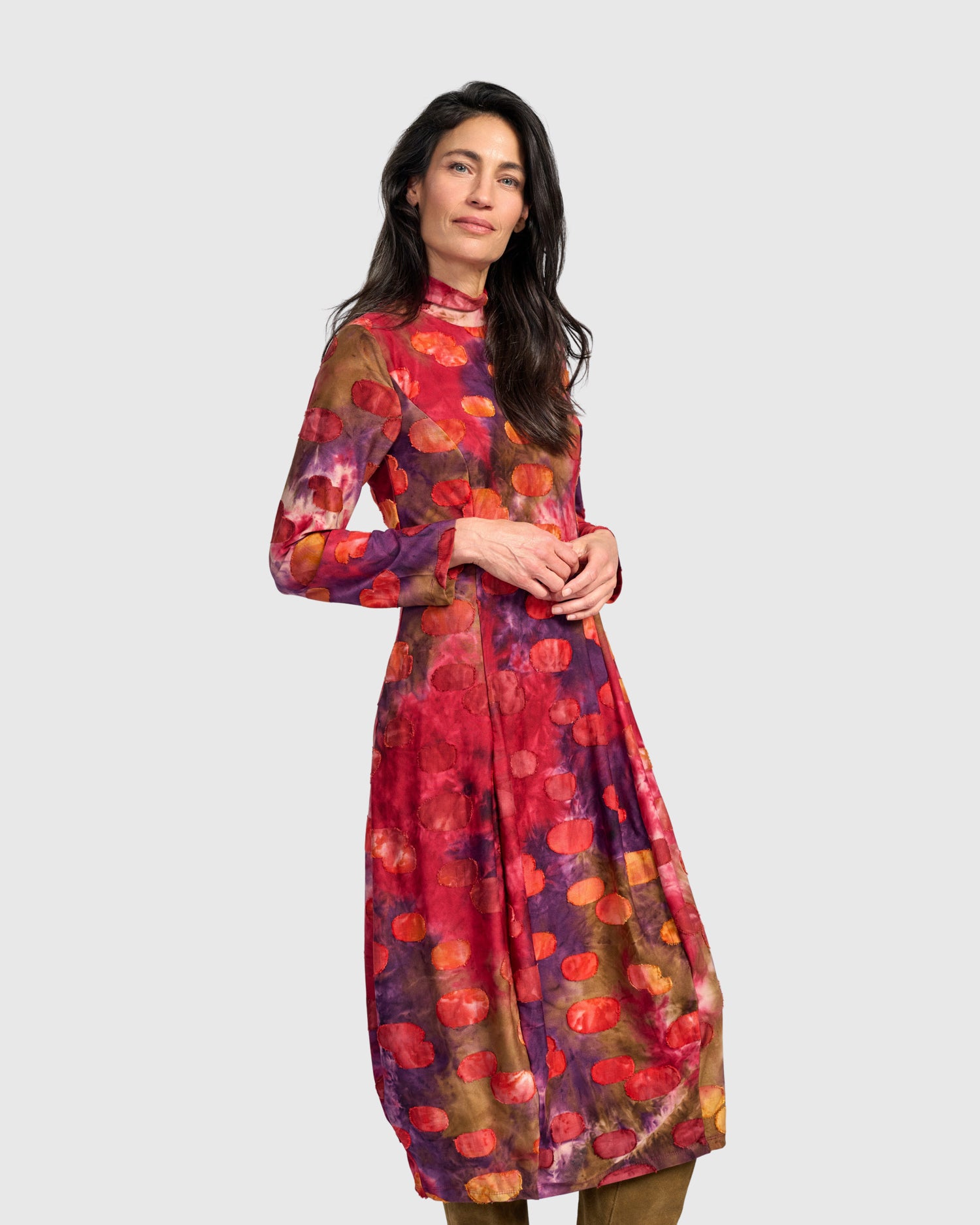 alembika-jubilee-cocoon-dress-berry-mix-midi-kleid-mit-taschen image 3