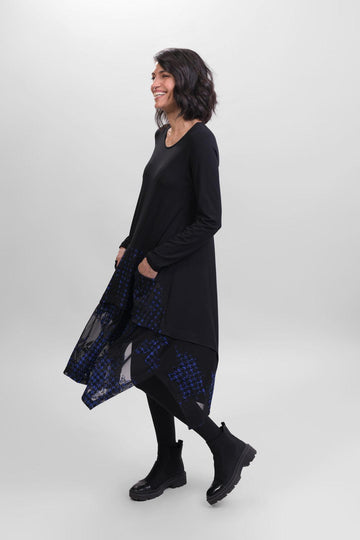 alembika-floral-check-swing-dress-blau image 4