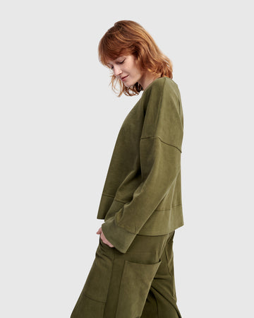 alembika-urban-sirocco-crewneck-top-olive image 4