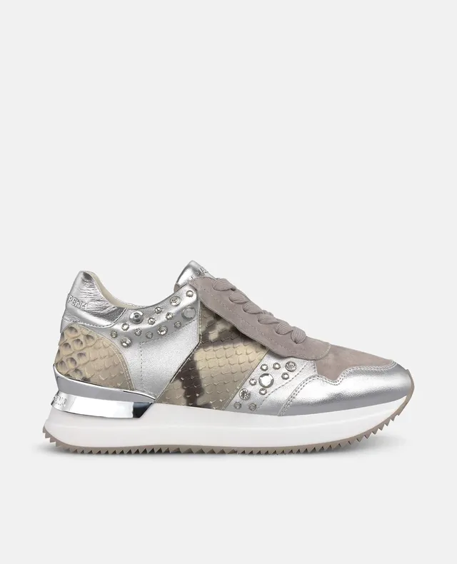 alma-en-pena-metallic-leather-sneaker-sneaker-braun-strass-4-cm image 1