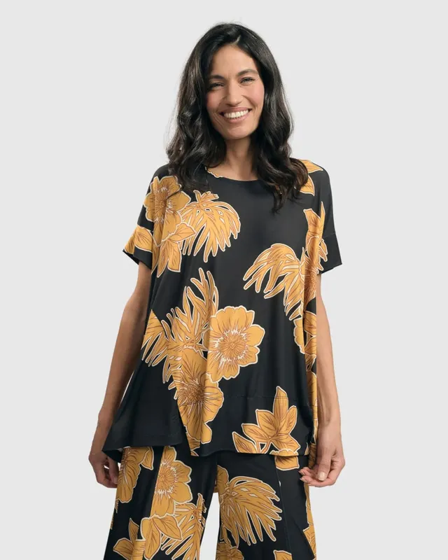 alembika-hula-hi-lo-swing-tunika-gold-a-linien-top image 1