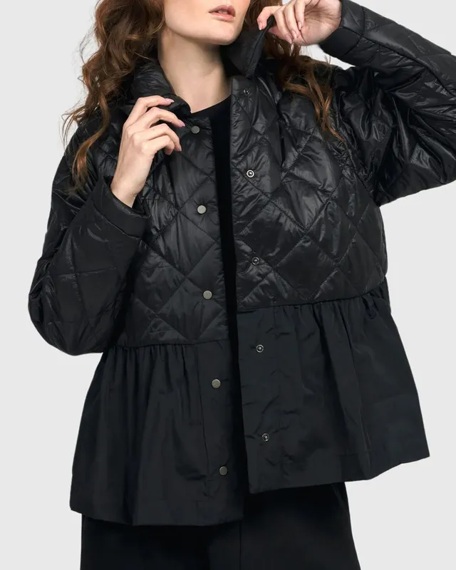 alembika-urban-sarafine-babydoll-jacke-schwarz-damen-steppjacke image 1