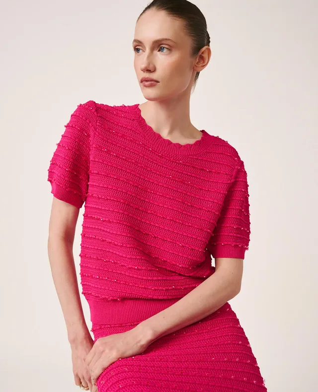 alma-en-pena-top-jewelry-point-strick-top-fuchsia image 1