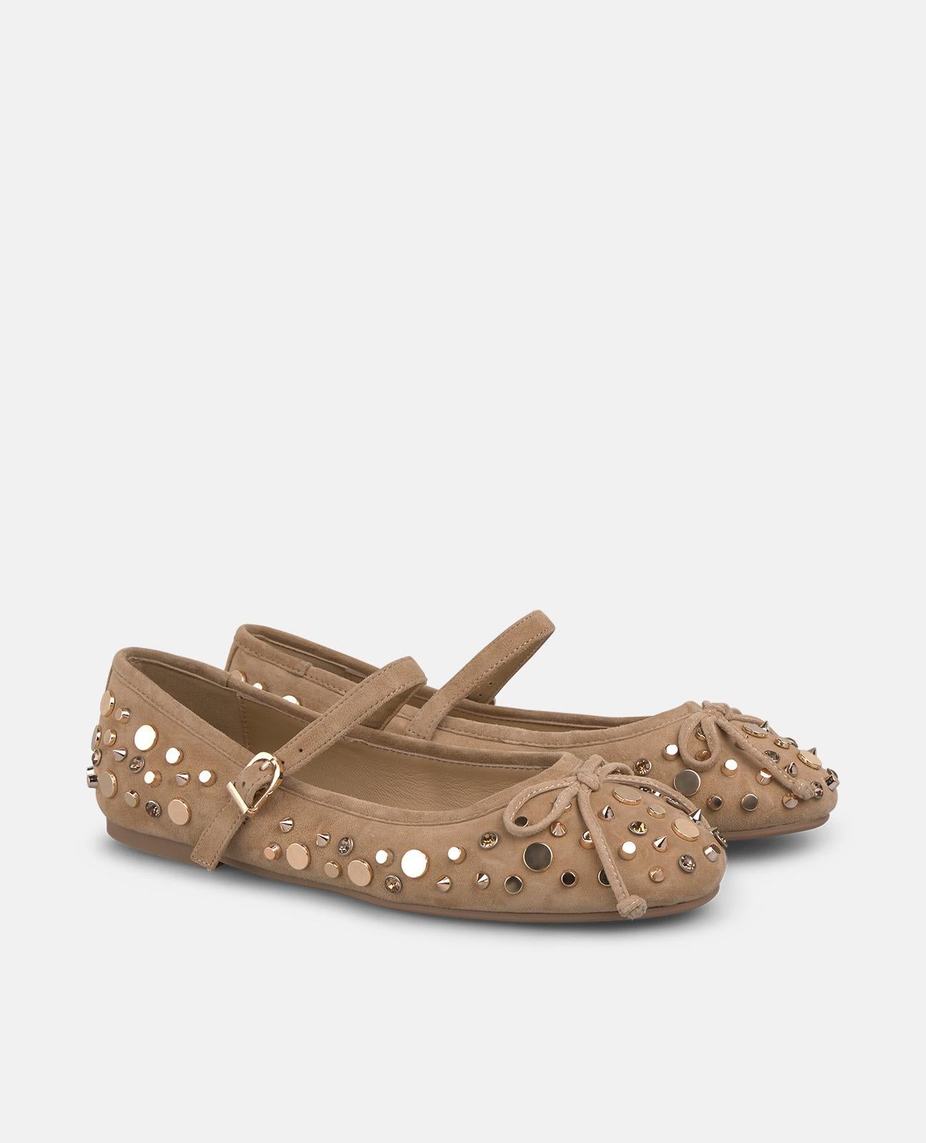 alma-en-pena-ballerina-mit-schleife-und-nieten-camel image 2