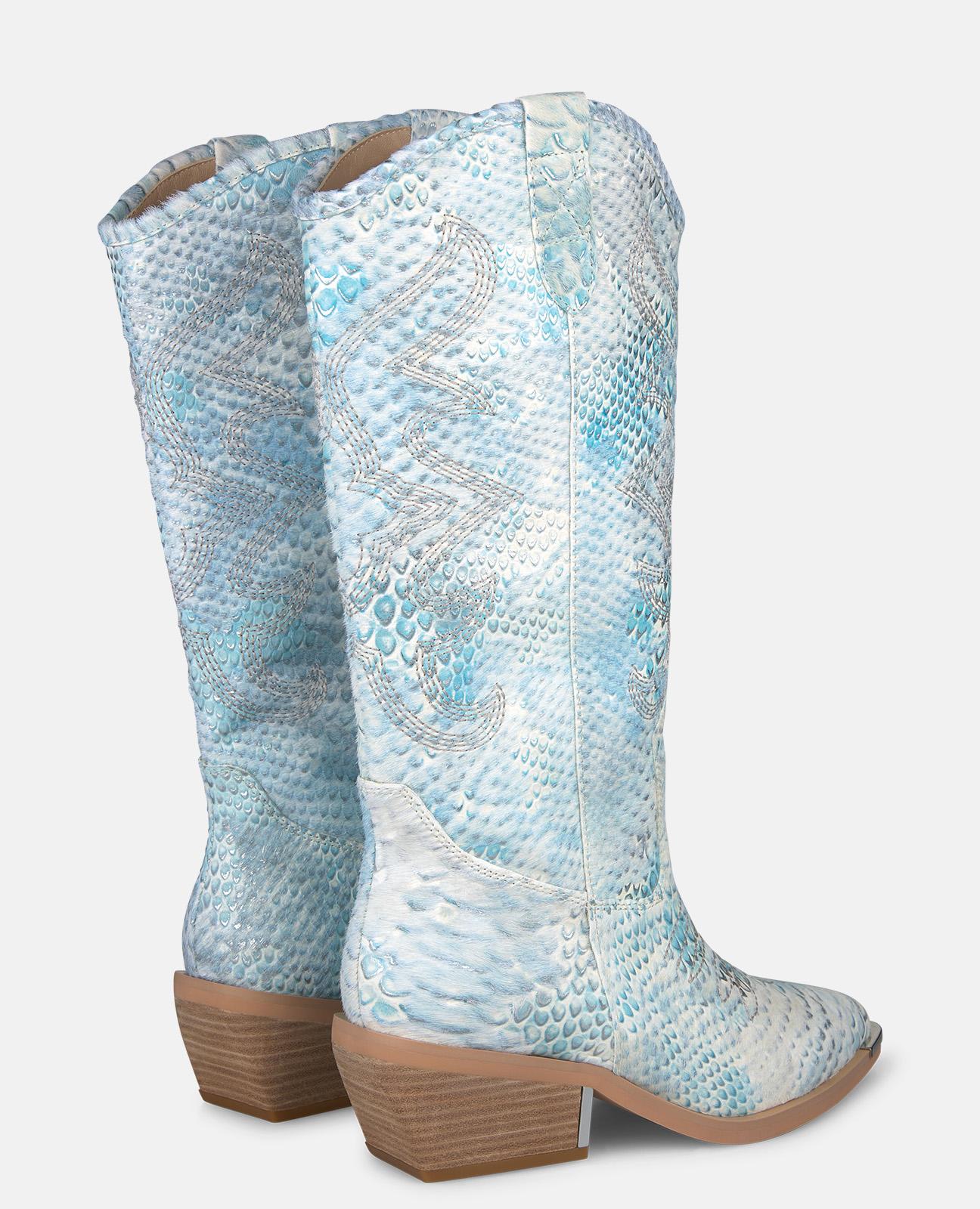alma-en-pena-special-cowboy-boot-snake-t-rkis-4-cm image 4
