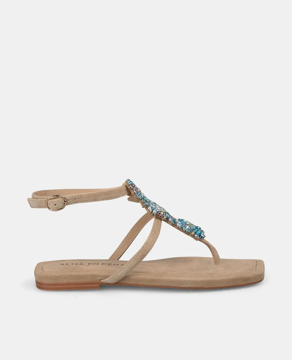 alma-en-pena-flache-sandale-sea-detail-mit-strass-1-cm image 1