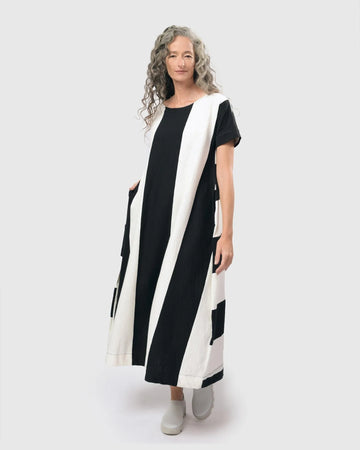 alembika-urban-anna-stripe-a-line-maxi-dress-white-black image 3