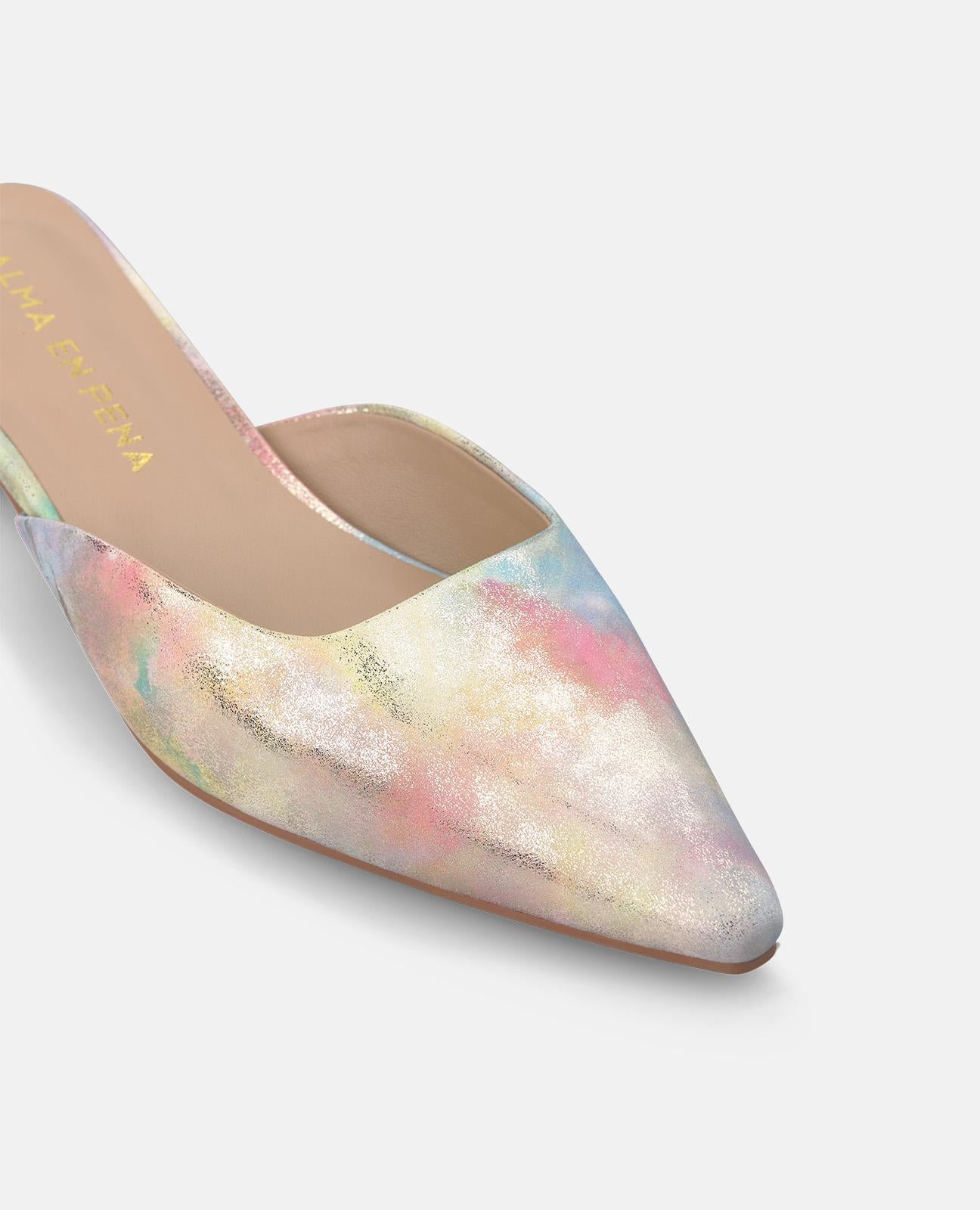 alma-en-pena-metallic-mule-pantolette-loafer-rosa-flach image 4