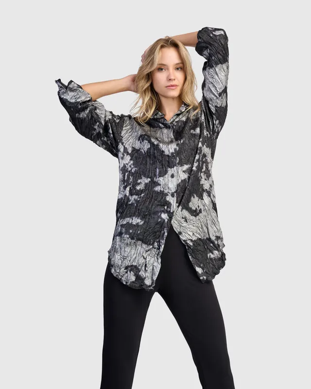 alembika-afterglow-shirt-silber-tunika-bluse-metallic image 1