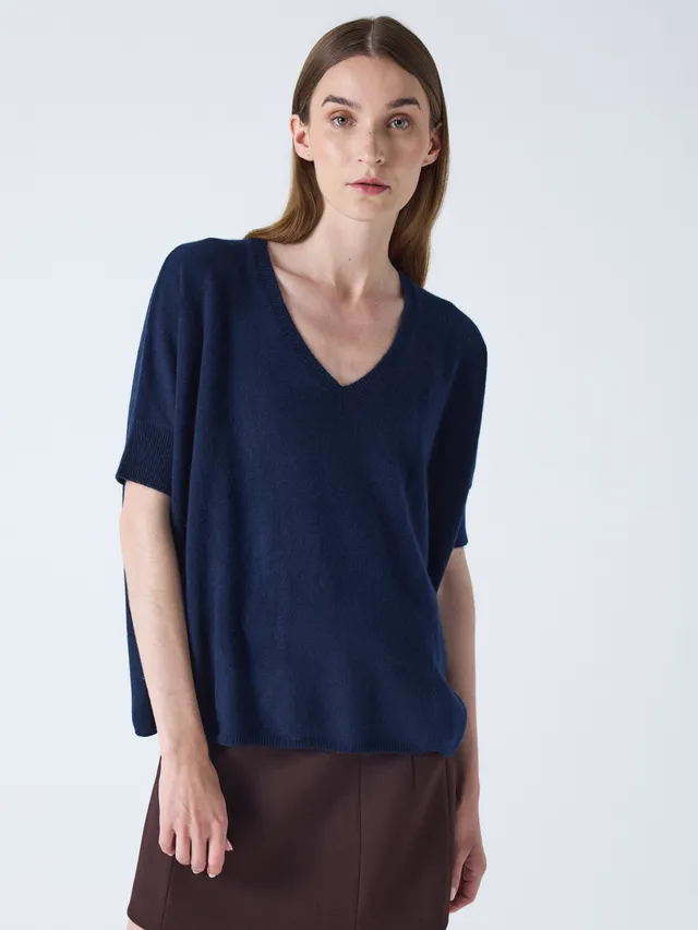 absolut-kate-pull-poncho-damen-v-ausschnitt-kaschmir-navy image 1