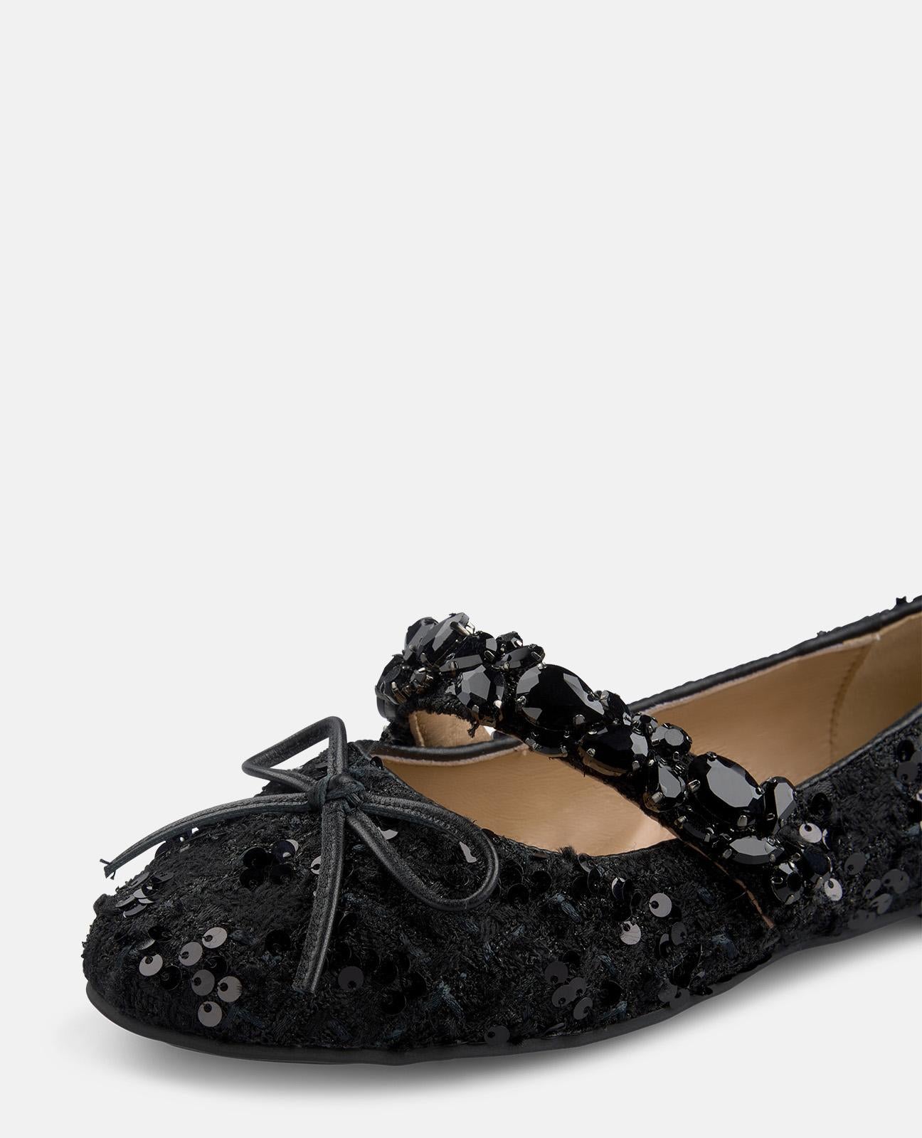 alma-en-pena-53686-ballerina-tweed-schwarz-0-5-cm-mit-schleife image 5
