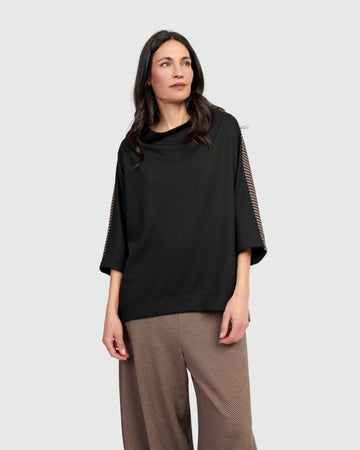 alembika-sheffield-pullover-chocolate-damen-boxy-top-mit-trichterkragen image 3