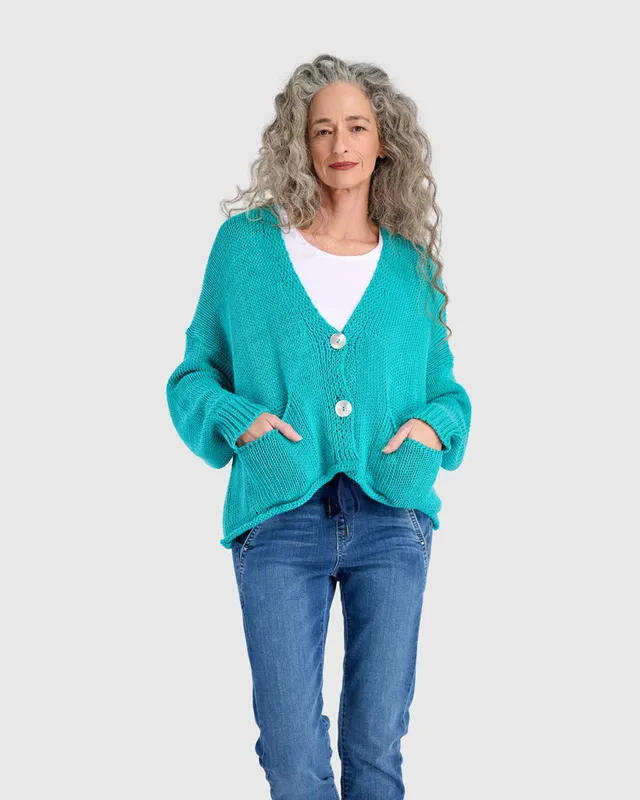alembika-simply-slouchy-cardigan-strickjacke-t-rkis image 1