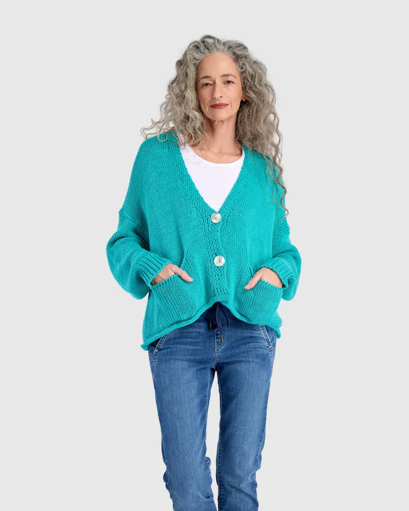 alembika-simply-slouchy-cardigan-strickjacke-t-rkis image 1