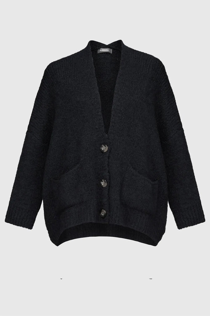 alembika-signature-cardy-strickjacke-schwarz-oversize image 1