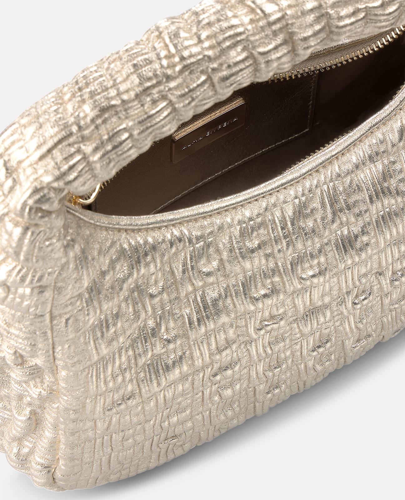 alma-en-pena-embossed-bag-leder-umh-ngetasche-gold image 2
