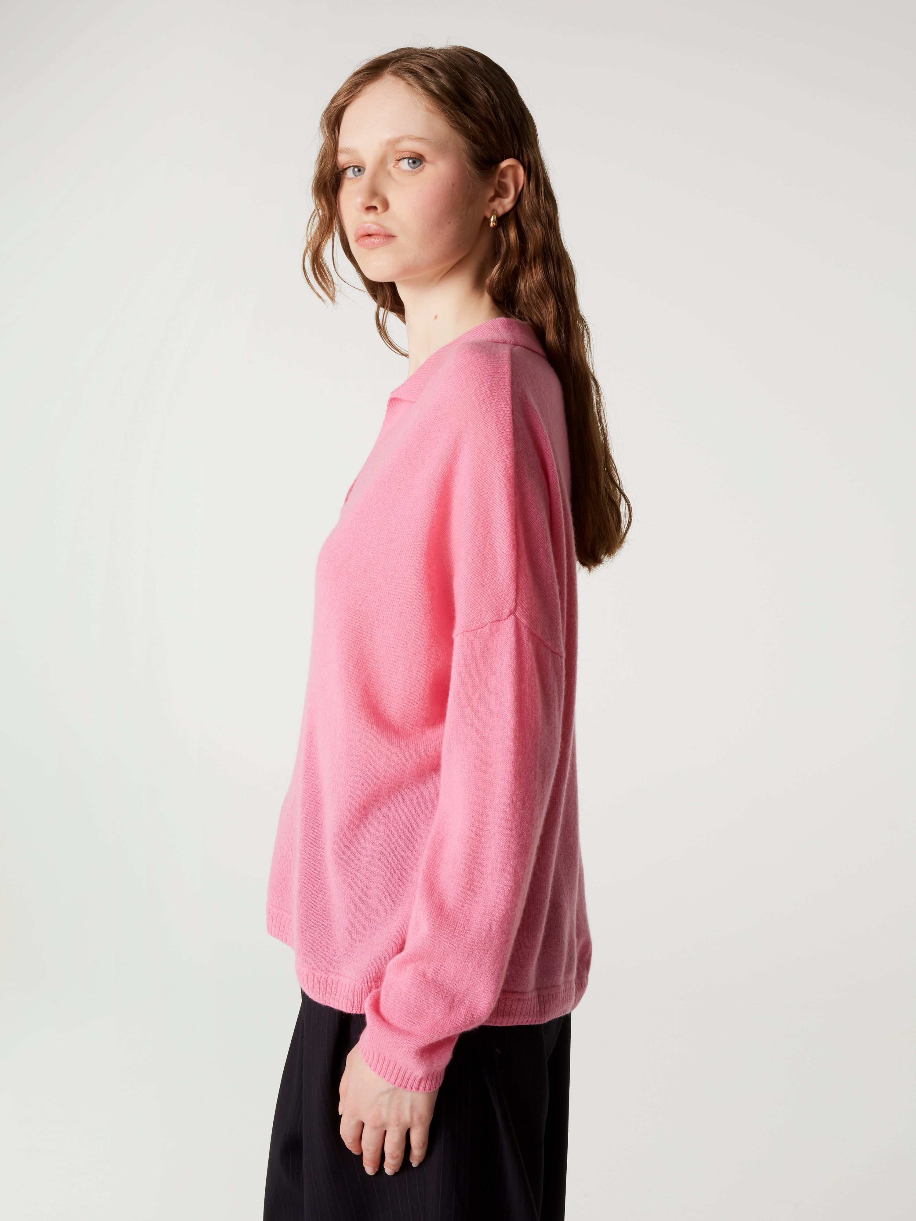 absolut-maya-kaschmir-pullover-damen-polokragen-oversize-pink image 3