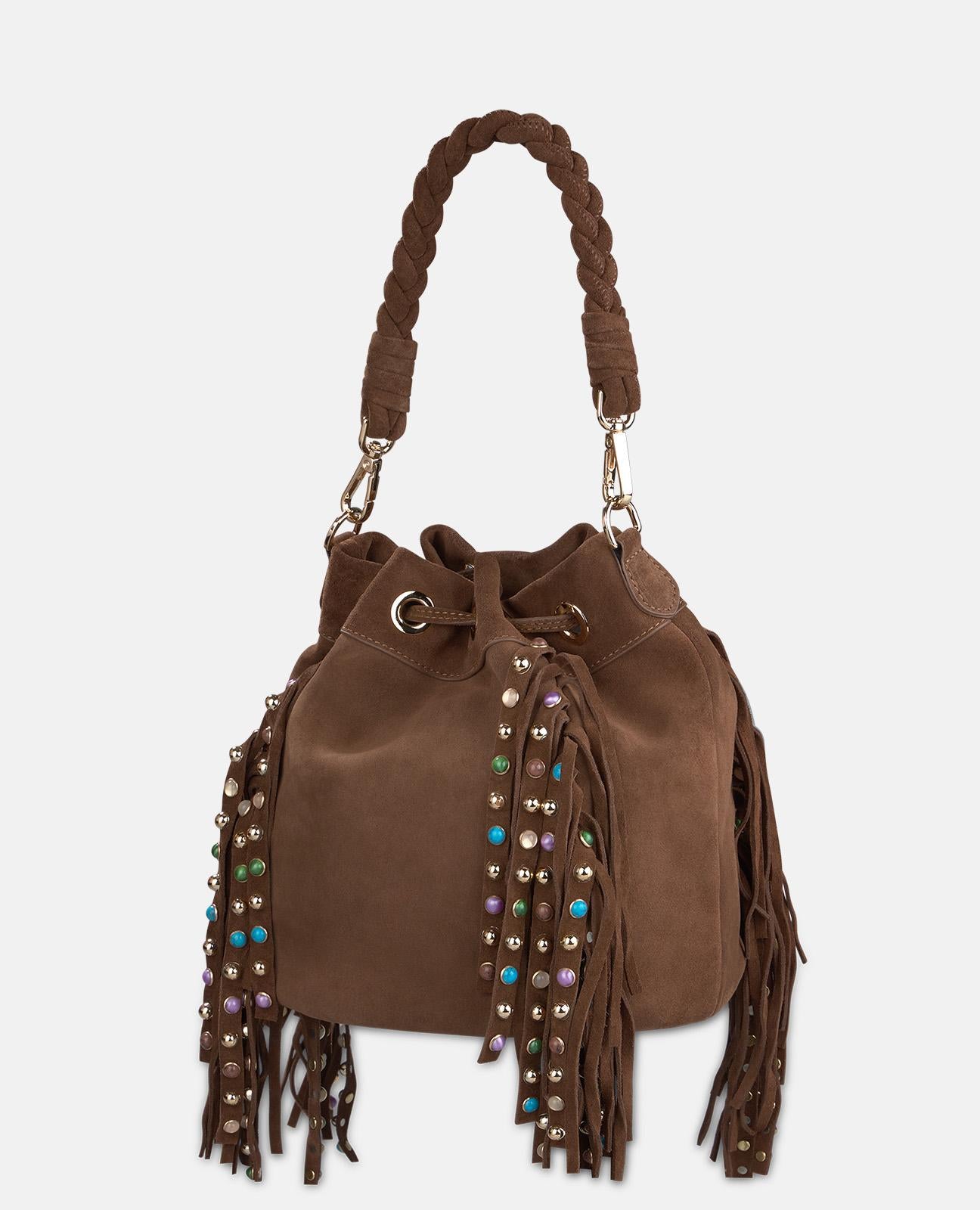 alma-en-pena-candy-bag-mit-fransen-spaltleder-camel image 4