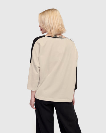 alembika-sadie-boxy-top-creme-v-ausschnitt-dreiviertelarm image 6