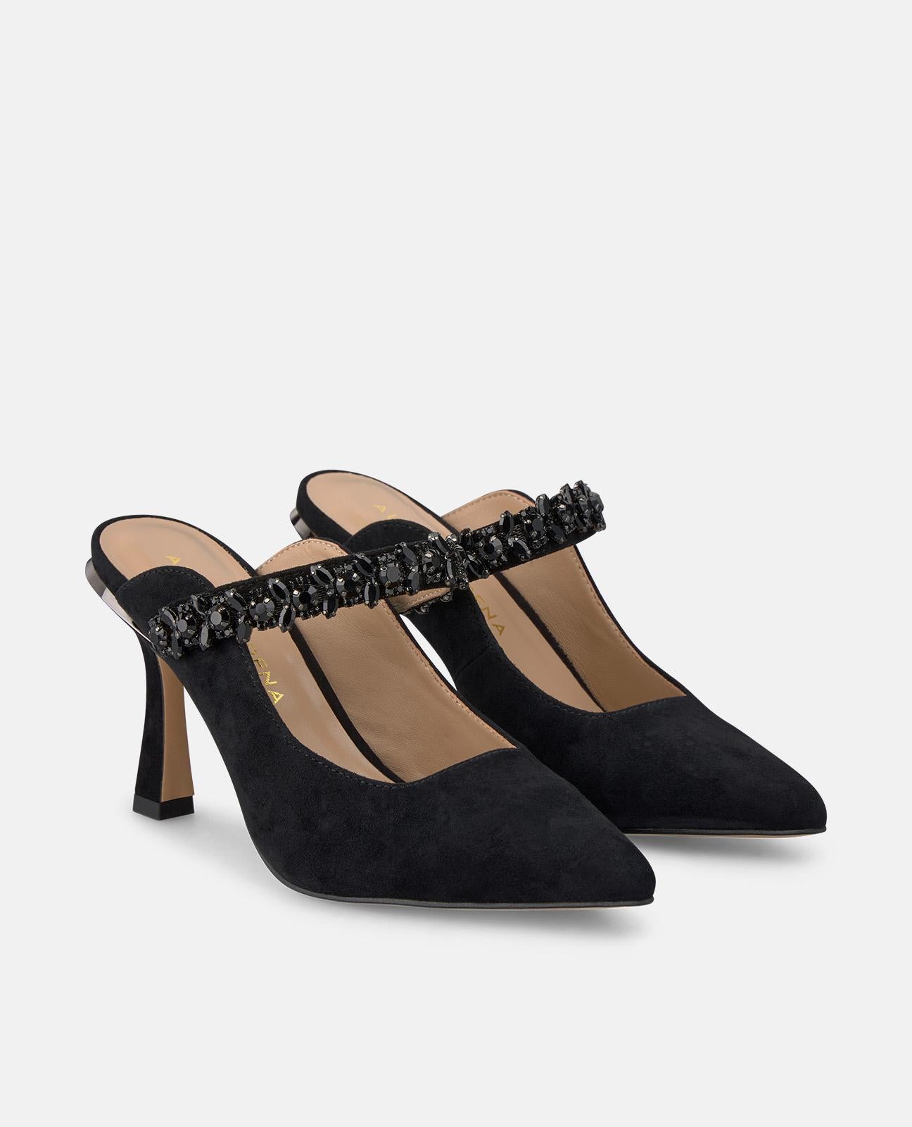 alma-en-pena-heeled-with-rhinestones-strip-pumps-schwarz-9-cm image 2