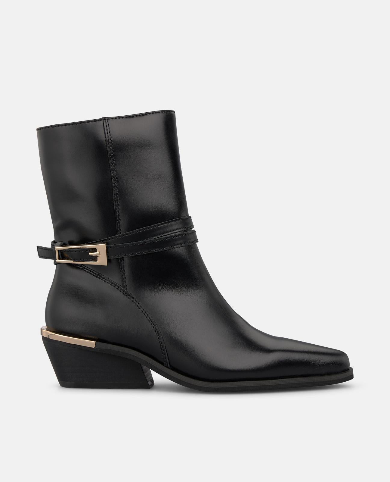 alma-en-pena-nappa-stiefeletten-mit-schnalle-und-blockabsatz-schwarz image 1