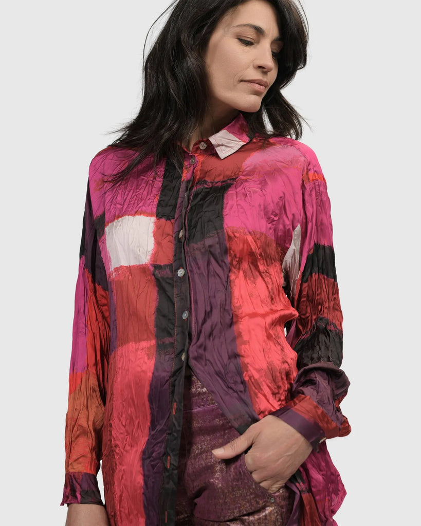 alembika-sunset-strip-button-down-hemd-magenta image 1
