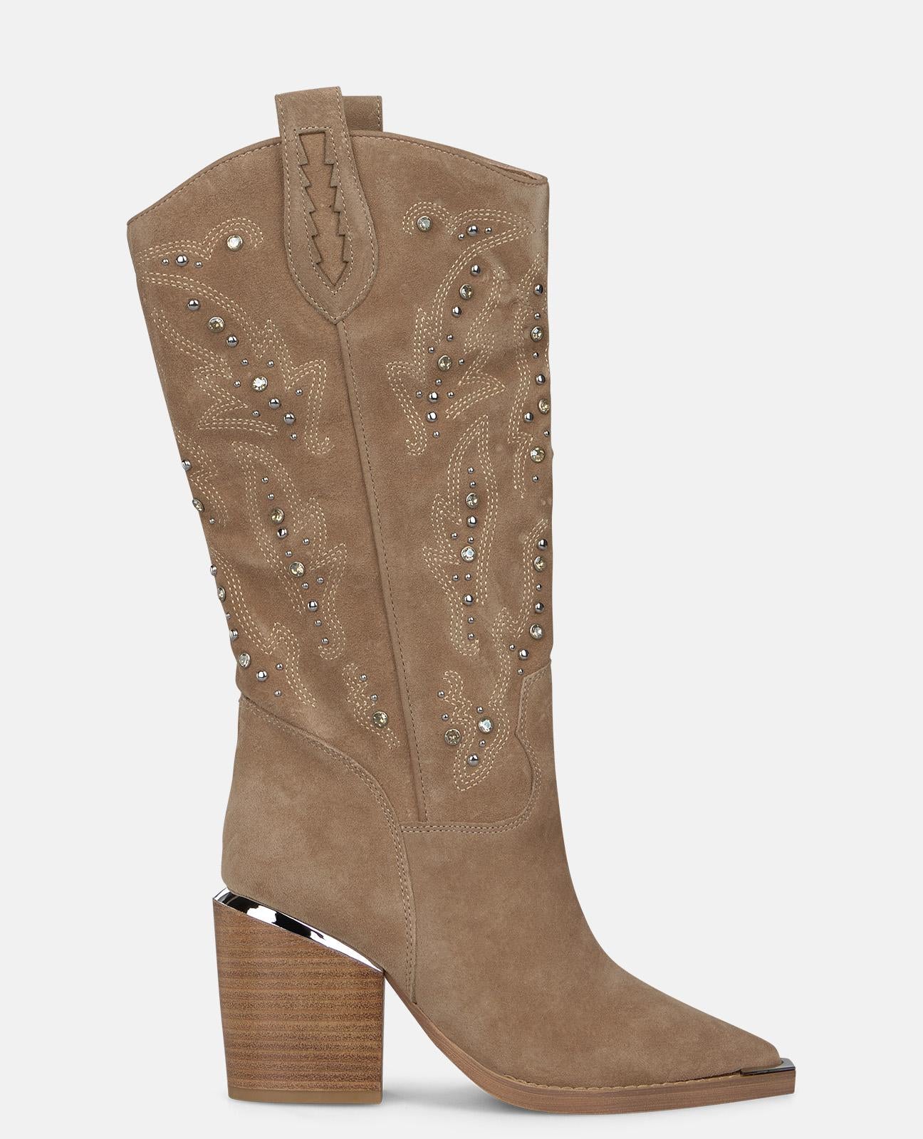 alma-en-pena-cowboy-stiefel-velours-vis-n-7-5-cm-blockabsatz image 1
