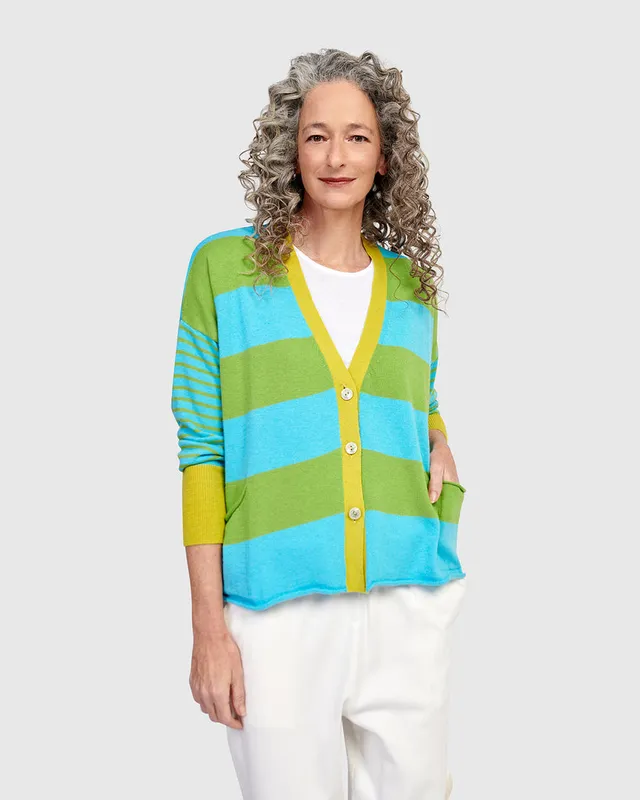 alembika-gumdrop-cardigan-streifen-limette-t-rkis image 1