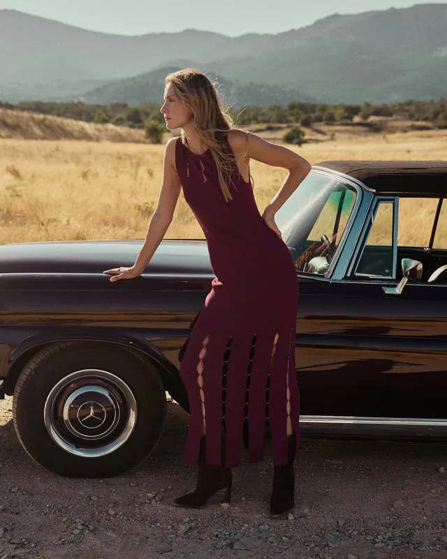alma-en-pena-sleeveless-long-knit-dress-strick-maxikleid-bordeaux image 1