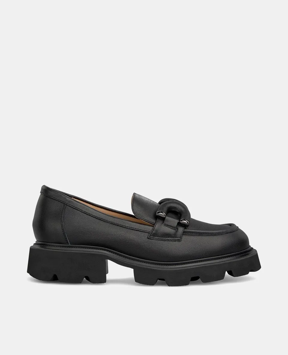 alma-en-pena-moccasin-mit-plateau-leder-mokassins-schwarz-3-8-cm image 1
