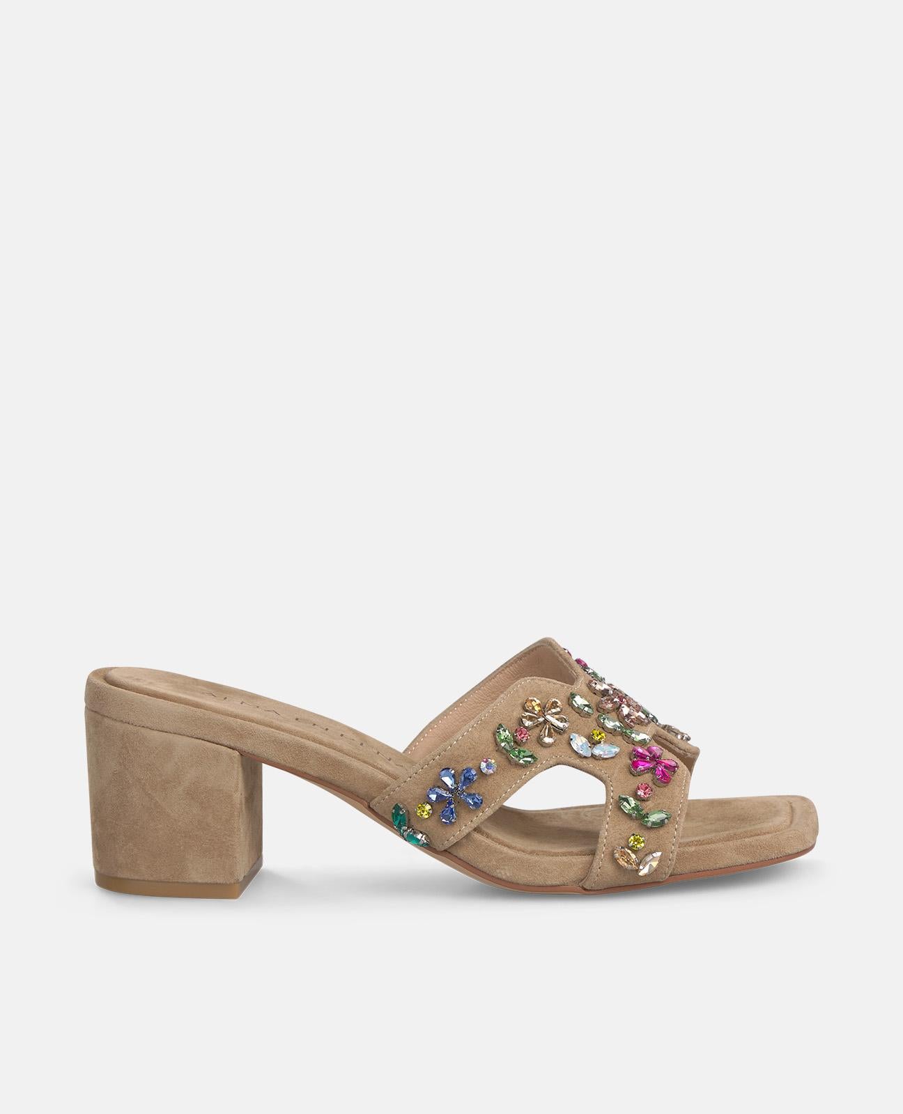 alma-en-pena-cross-strap-sandale-mit-bunten-steinen-absatz-6-5-cm image 2