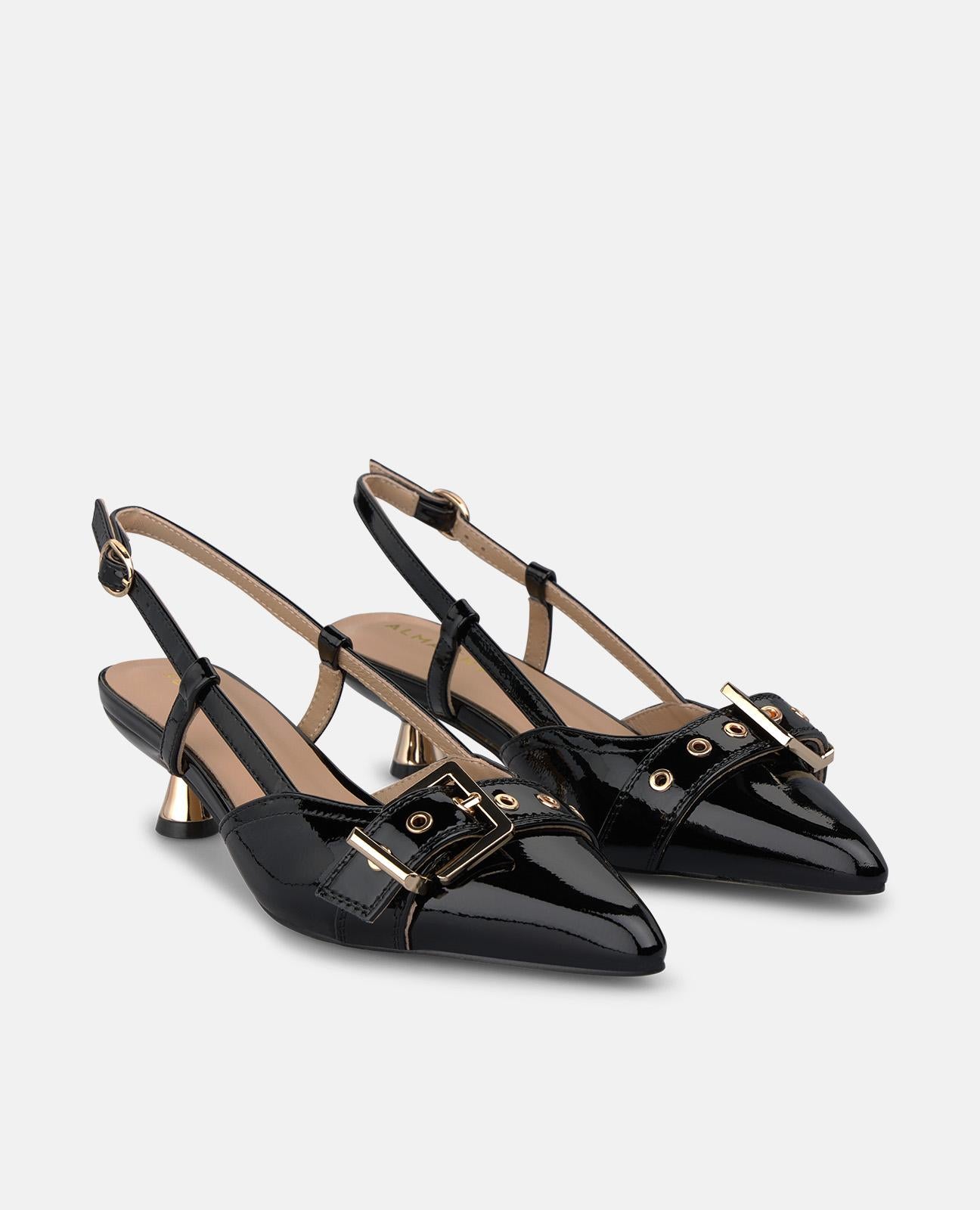 alma-en-pena-slingback-pumps-lackleder-spitz-mit-schnalle-4-cm image 2