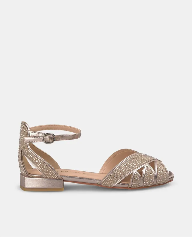 alma-en-pena-flache-sandalette-bronze-strass-2-3-cm image 1