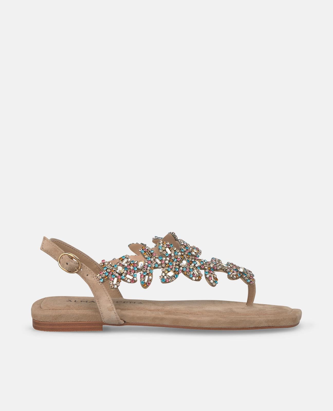 alma-en-pena-alfa-54071-sandalen-mit-strass-blumen-arena-flach-1-cm image 1