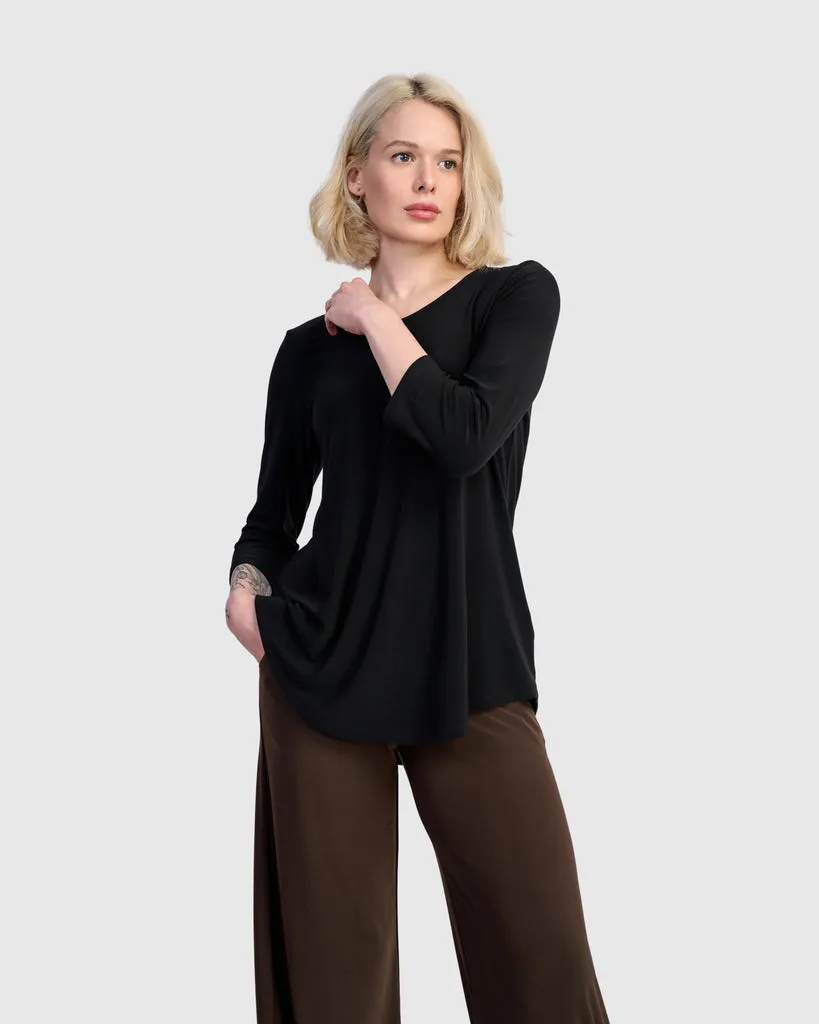 alembika-essential-slinky-crew-top-damen-shirt-schwarz image 1