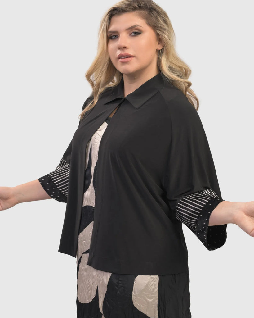 alembika-lina-satin-cuff-jacke-schwarz-kurzjacke image 1