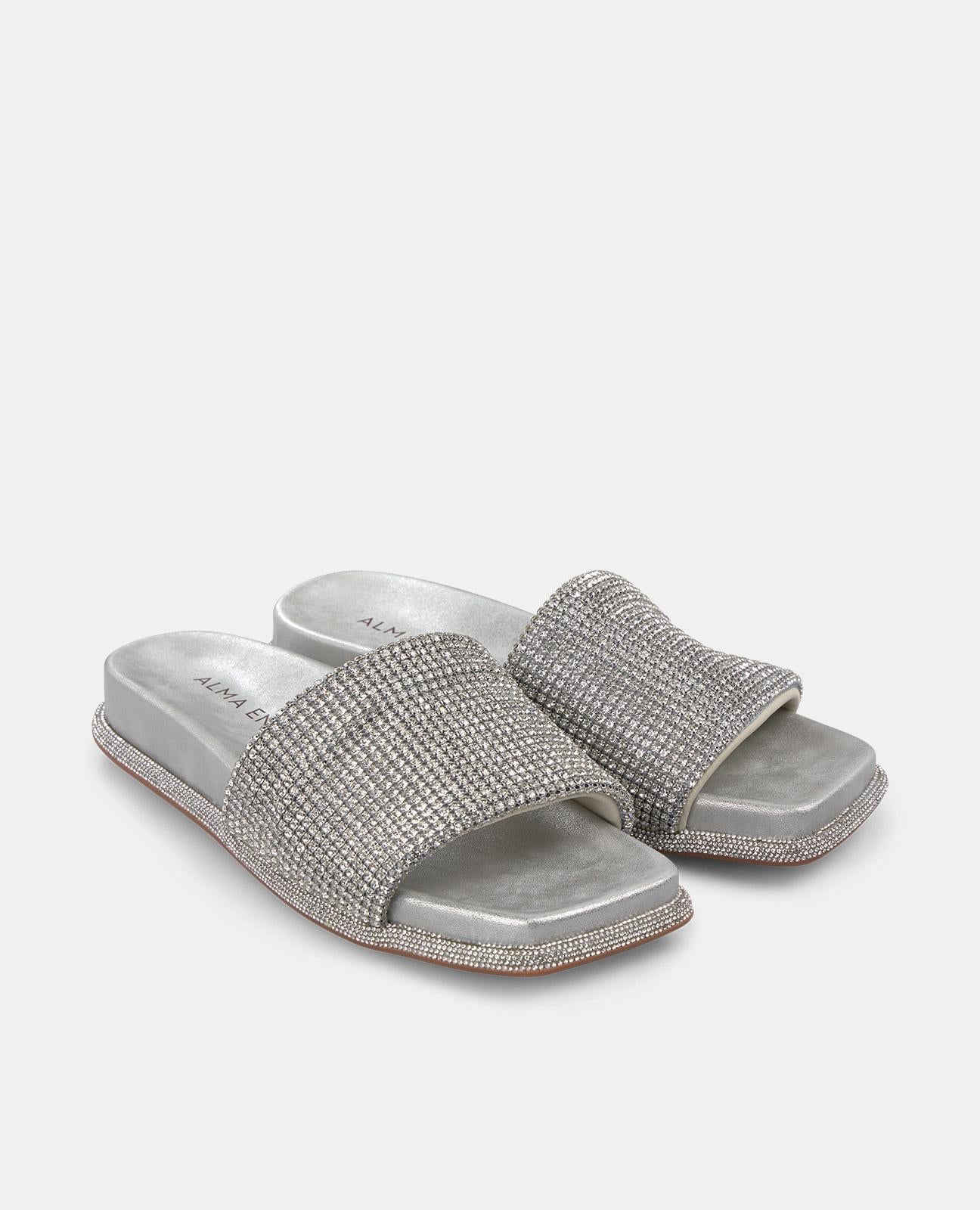 alma-en-pena-flache-sandale-strass-2-cm-silber image 2