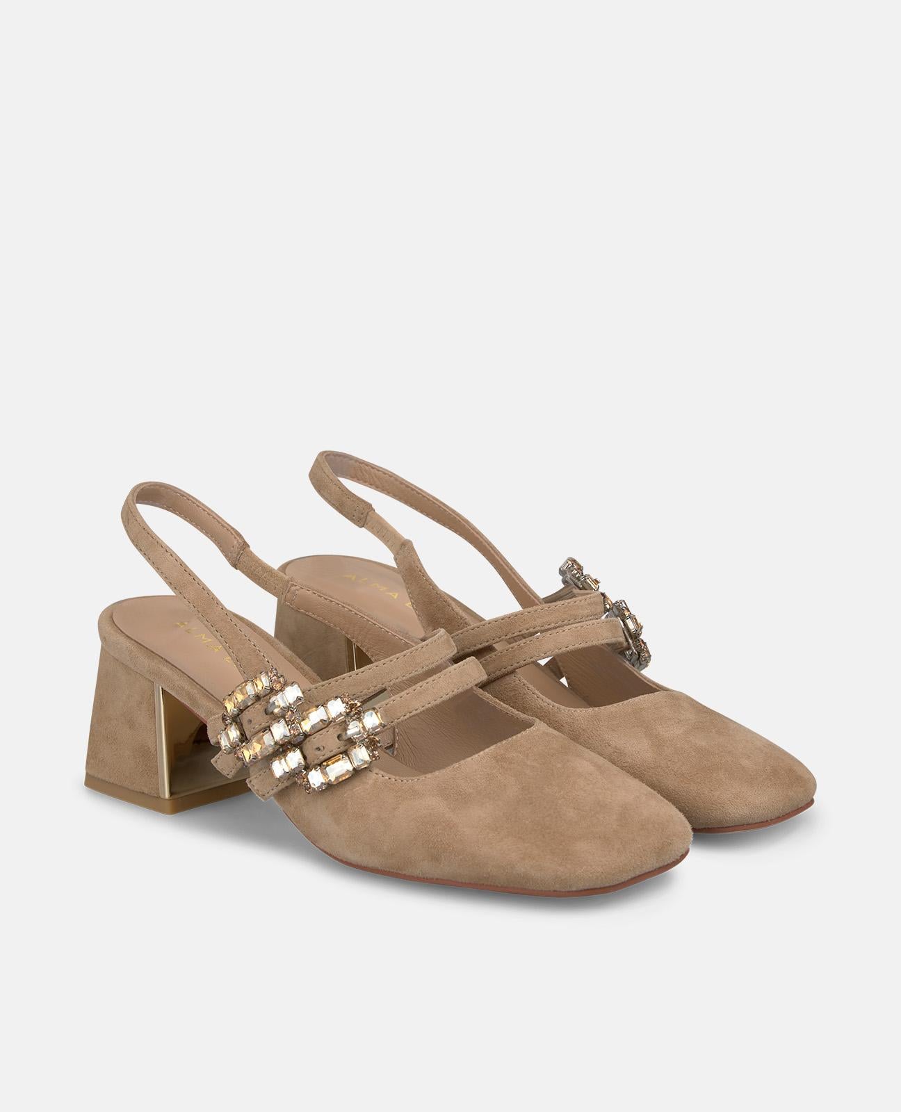 alma-en-pena-double-strap-slip-on-schuh-mit-strass-schnalle-5-5-cm-arena image 2