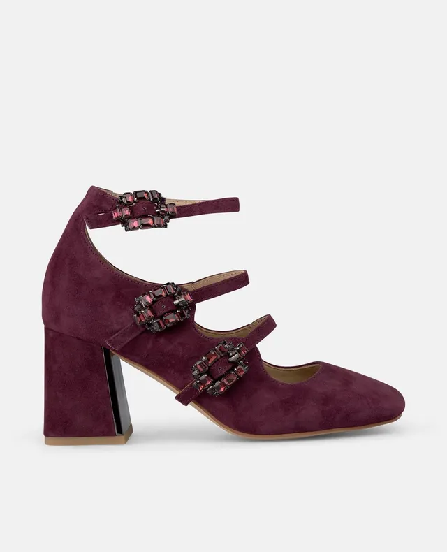 alma-en-pena-buckled-heel-shoe-pumps-mit-schmuck-schnalle-in-bordeaux-7-cm image 1