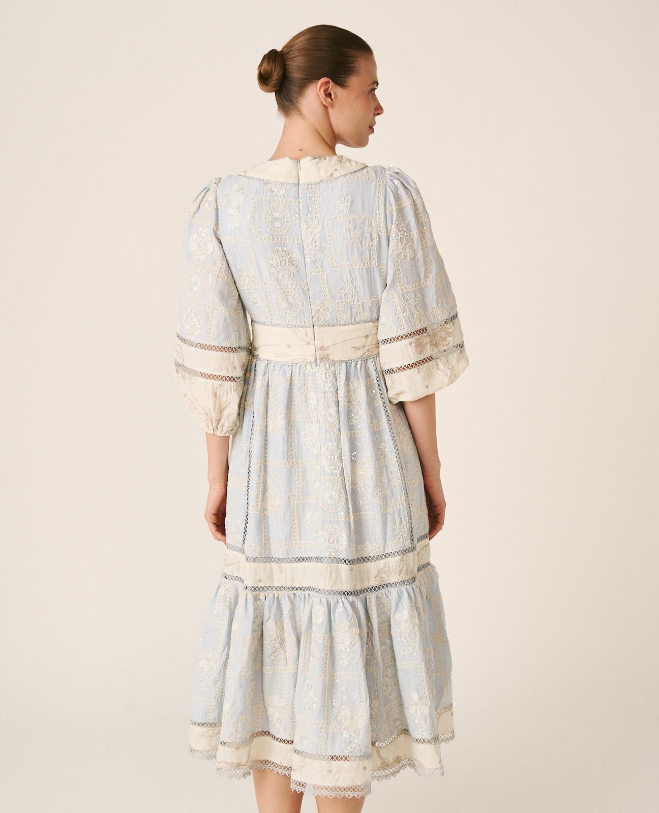 alma-en-pena-geometric-midi-kleid-blau image 8