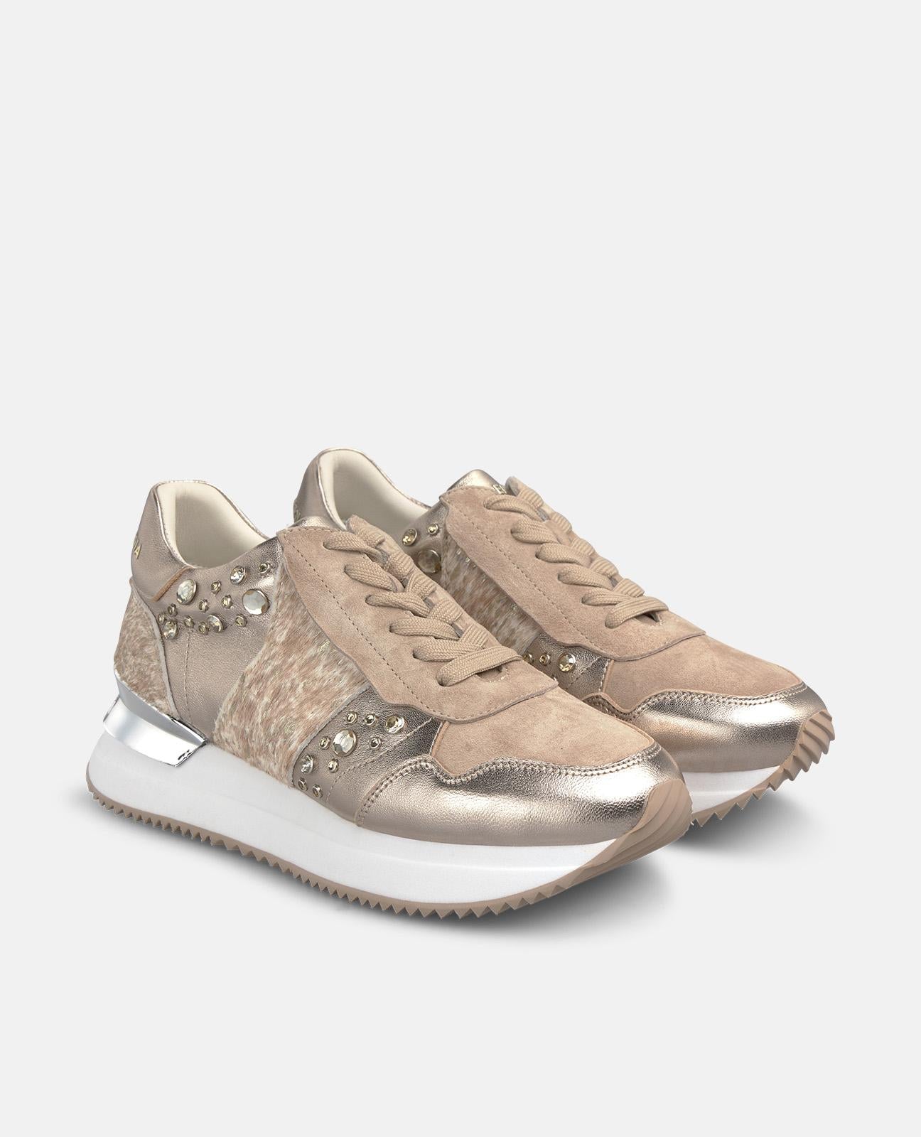 alma-en-pena-metallic-sneaker-strass-vison-4-cm-plateau image 2