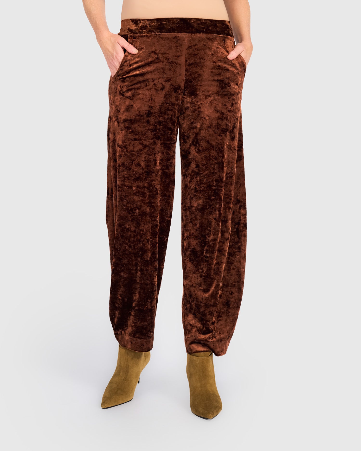 alembika-crushed-velvet-flow-pants-maple-samthose image 1
