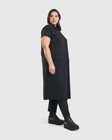alembika-matrix-kurzarm-duster-schwarz-midilange-layer-jacke image 8