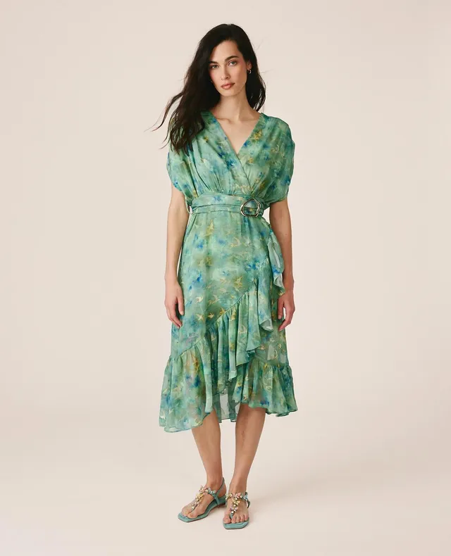 alma-en-pena-maxikleid-mit-kurzarm-gr-n-bedruckt image 1