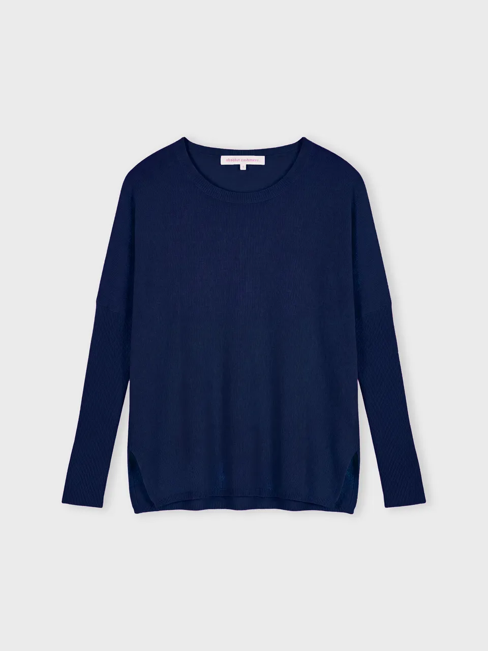 absolut-astrid-damen-kaschmir-poncho-pullover-rundhals-navy image 1