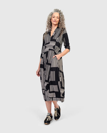 alembika-margaux-cocoon-kleid-bars-midi-jerseykleid image 2