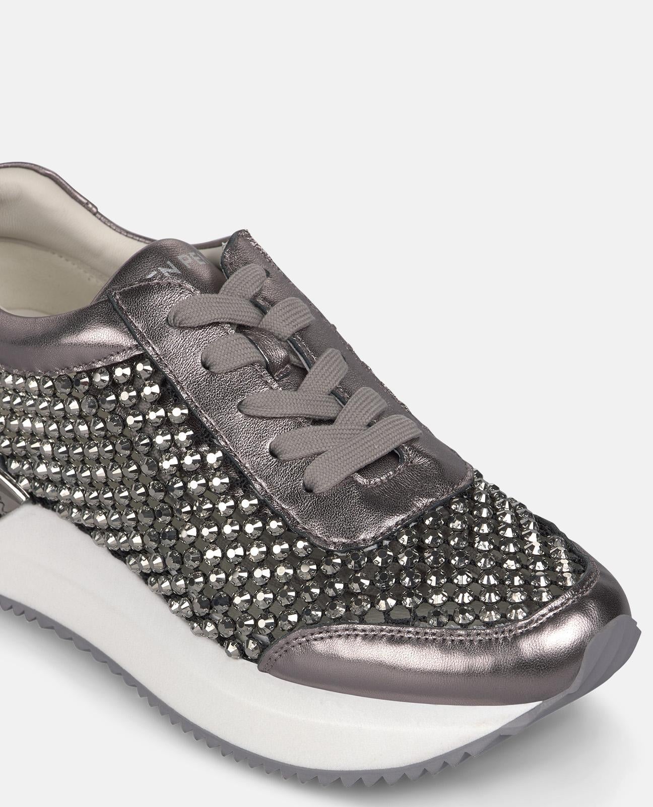alma-en-pena-sneaker-plateau-silber-metallic-mesh-strass-4-5-cm image 4