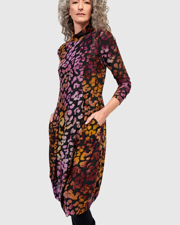 alembika-ember-cocoon-kleid-bloom-langarm image 2